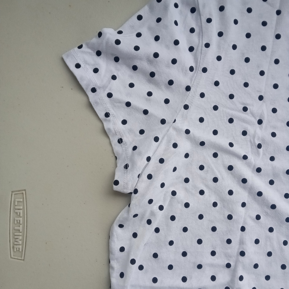 Studio 1886 Polka Dot Knit Stretch Top Short Sleeve Plus Size 1X - Picture 5 of 8